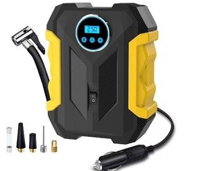 lot 16864 image: COWIN, BlackYellow 12 V 150 PSI Portable Tire Inflator Air Compressor Pump&nbsp