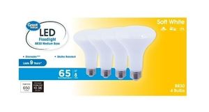 lot 16869 image: PACKNOF 4-Great Value BR30 LED Floodlight Bulb&nbsp