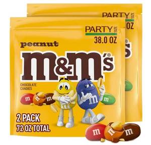 lot 4919 image: Best by February 2026 M&ampMS Peanut Milk Chocolate Candy, Chocolate Candy Bulk, Party Size 38 oz Bag (Pack of 2)&nbsp