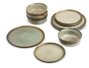 lot 6349 image: Yellowstone Kayce 12-Piece Reactive Ceramic Dinnerware Set - Retail $60