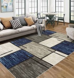 lot 6351 image: Garvee 8 x 10 (ft) Loomed Polyester Gray Rectangular Indoor Geometric Mid-Century Modern Machine washable Pet Friendly Area rug - Retail $108