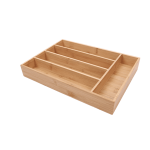lot 6356 image: Better Homes & Gardens Natural Bamboo Silverware Organizer 13.98in D x 10.04in W x 1.97in H