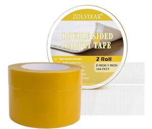 lot 7433 image: 2 Rolls Double Sided Rug Tape to Fasten Area Rug 1 Inch  2 Inch x 66 Feet, Non Slip Rug Gripper Fabric Tape for Outdoor Carpet, Making DIY Crafts&nbsp