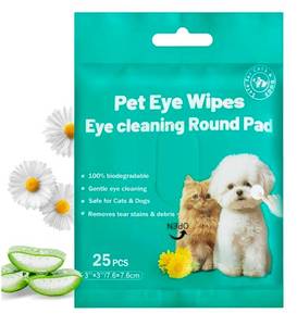 lot 7453 image: 2 Count Eyes Wipes for Dogs &amp Cats Dog Cleaning Grooming Deodorizing Wipes Kit Wash Cleaner for Eyes Wrinkle Face Gently Remove Tear Stain Eye Debris 25pcs Unscented&nbsp