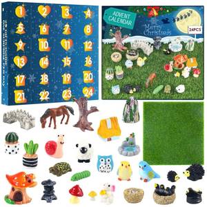 lot 10513 image: 2 Count of Advent Calendar 2025, Mini Resin Animal World 24 Days Christmas Countdown Village Scene Set Calendar, Surprising and Delightful Gift Toys 24 pcs Collectible Figurines, For Both Teens &amp Adults