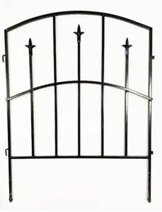 lot 15544 image: Alexander 32.25 in. H x 24.75 in. W Black Metal Garden Fence 12 Units  - Retail $300