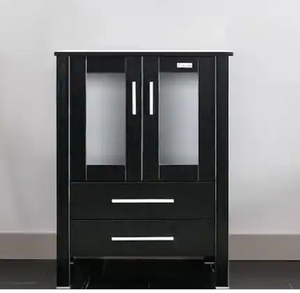 lot 15554 image: 24-inch Black Modern Bathroom Vanity Cabinet - Retail $233