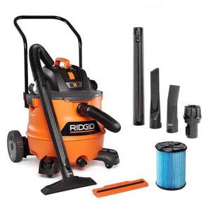 lot 15558 image: RIGID 16 Gal. 6.5 Peak HP NXT Shop Vacuum Wet Dry Vac with Cart, Fine Dust Filter, Hose and Accessory Attachments HD1800 - Retail 168