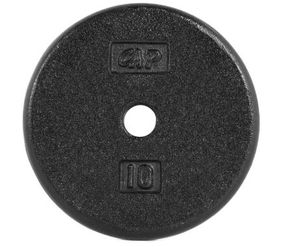 lot 16885 image: PACK OF 6-CAP Barbell Standard Cast Iron Weight Plate, 10 lbs, Black - Retail $90