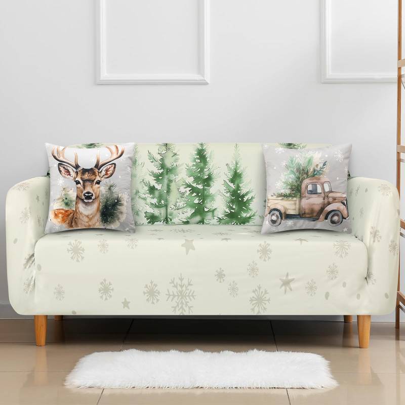 lot 31914 image: Christmas Sofa Couch Cover for 2 Cushions