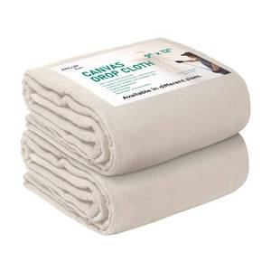 lot 4951 image: Avalon Home Canvas Drop Cloth for Painting 9x12 feet Pack of 2-8oz Painters Drop Cloths for Painting - All Purpose Canvas Tarps for Floor & Furniture Protection - Recycled Cotton Fabric