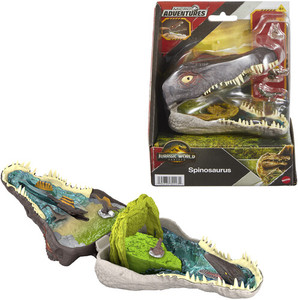 lot 4969 image: Jurassic World Rebirth Micro Adventure Playset Spinosaurus Head, Interactive Features & Figures