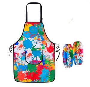 lot 7470 image: Graffiti Kids Painting Apron,Waterproof Toddler Apron with Sleeve and Hat,Art Smock Sleeveless Painting Cooking for Kids 8-12 Ages,Colorful, Set of 6, XL