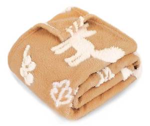 lot 7472 image: 3 Count of BORITAR Baby Blanket for Boys Girls Cute 3D Fleece Throw Bed Blanket with Woodland Fox Design(30 x 40 Inch, Khaki)