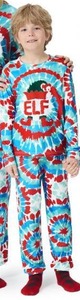 lot 7479 image: Christmas Pajamas, Tie Dye Elf Kids 8-9 Years