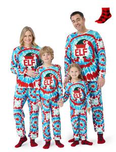 lot 7481 image: Christmas Pajamas, Tie Dye Elf Kids 8-9 Years
