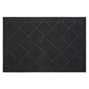 lot 15585 image: Chess Ribbed Charcoal 36 in. x 60 in. Multicolored IndoorOutdoor Doormat - Retail $83