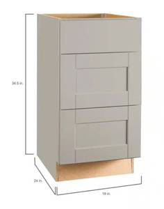 Modern Gray 3-Drawer Base Cabinet - Retail: $329