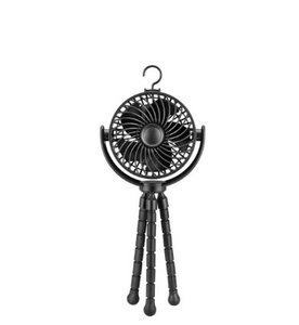 lot 15603 image: Tripod Fan 4-inch Octopus Clip Rechargeable Fan in Black