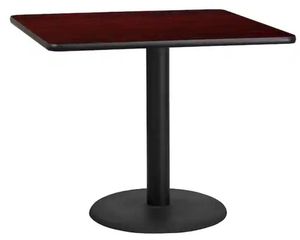 lot 16900 image: 36 Square Laminate Table Top-Mahogany- Retail $222