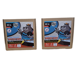 lot 4975 image: Shower Threshold Water Dam Barrier 60 - Black Collapsible Shower Water Blocker By Hippo Dam 2 Pack