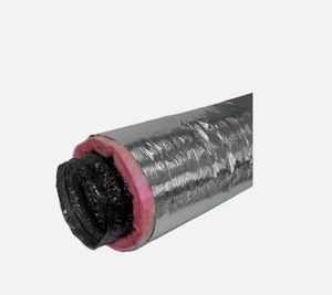 lot 6420 image: Everbilt 6 in. x 25 ft. Insulated Flexible Duct R6 Silver Jacket - Retail $54