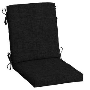 lot 6442 image: Pack of 2, ARDEN Outdoor Dining Chair Cushion 20 x 20 Water Repellent  Fade Resistant 20 x 20  Black Leala - Retail $75