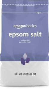lot 7510 image: Amazon Basics Epsom Salt Soaking Aid, Lavender Scented, Relax & Relief, Resealable, 3 Pound, 1-Pack (Previously Solimo)