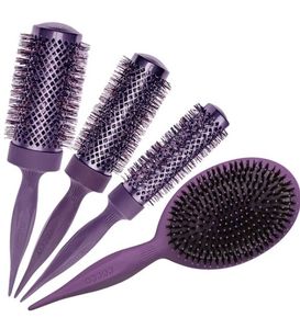 lot 7523 image: COCCO Aura Brush Set, Ceramic Paddle & Round Hairbrushes
