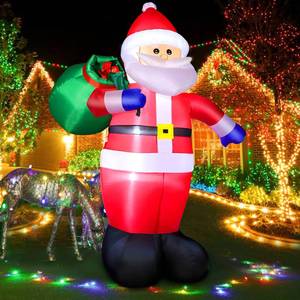 lot 15654 image: 8 FT Christmas Inflatable Santa Claus Outdoor Decoration