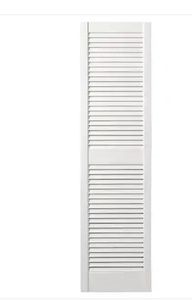 lot 16930 image: 15 in. x 59 in. Open Louvered Polypropylene Shutters Pair in White - Retail $64