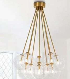 lot 6450 image: Glam 11-Light Dimmable Glass Bubble Sputnik Semi-flush Mount - Retail $427