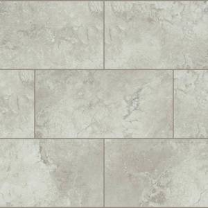 lot 6454 image: PACK OF 13, Inverness Travertine 22 MIL x 11.9 in. W x 23.8 in. L Click Lock Waterproof Vinyl Tile Flooring (17.7 sqftcase) - Retail $757 total ($58.23case)