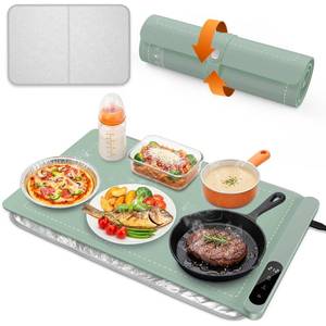 lot 7060 image: Food Warming Mat for Parties Buffet, Upgrade Graphene Heating Film, Electric Warming Tray with 6 Temp Settings  6H Timer, Portable Roll Up Chafing Dishes with Heat Insulation, Green, 24x14 inch&nbsp