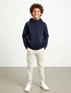 lot 7567 image: PATPAT Boys Zip Up Dark Blue Hoodie Jacket, Size 7-8, Lightweight Fall Winter Jacket Sweatshirts, School Uniform For Boys