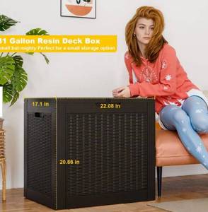 lot 15657 image: 31 Gallon Outdoor Storage Deck Box&nbsp