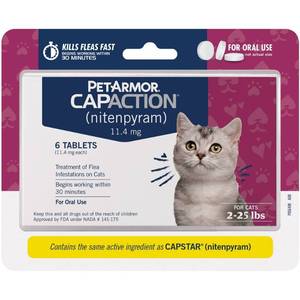 lot 15668 image: CapAction Flea Treatment for Cats - 2-25lbs