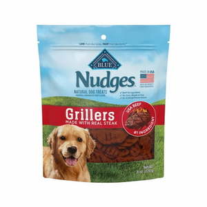 lot 15671 image: Blue Buffalo Nudges Grillers Natural Dog Treats  Steak 8oz Bag