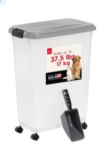 lot 15699 image: IRIS 37.5 Lbs Pet Food Storage Container with Scoop