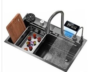 lot 16935 image: HANDMADE STAINLESS STEEL Sink - Retail $250