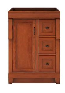 lot 16949 image: Naples 24 in. W x 21.63 in. D x 34 in. H Bath Vanity Cabinet without Top in Warm Cinnamon - Retail $591