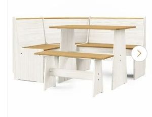 Dwell Home IncChapman Solid Wood 3 Piece Corner Dining Set-Natural/White - Retail: $320