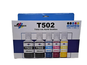 lot 7081 image: Sublimaker T502 Ink Refill Bottles 5 Bottle Set 150ML 2 80ML 3