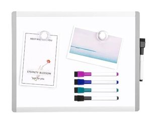 lot 13086 image: 4 Pack Dry Erase Board, 11 x 14 Magnetic Small Whiteboard, 4 Magnets and 8 Markers