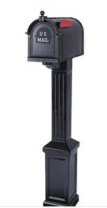 lot 16957 image: Craftsman Mailbox and Post Kit, Black - Retail $80