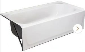 Aloha 60 in. x 30 in. Alcove Soaking Bathtub with Left Drain in White - Retail: $219