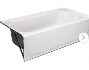 Aloha 60 in. x 30 in. Alcove Soaking Bathtub with Left Drain in White - Retail: $219