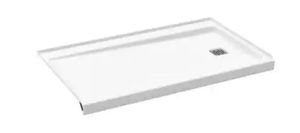 lot 16923 image: ShowerCast 60 in. L x 34 in. W Alcove Shower Pan Base white - Retail $332