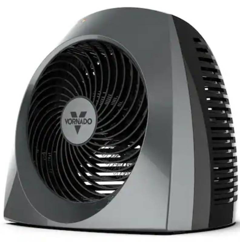 lot 4525 image: VornadoVH240 1500-Watt Gray Indoor Electric Fan Space Heater with Adjustable Thermostat , 3-Heat Settings, Safety Features
