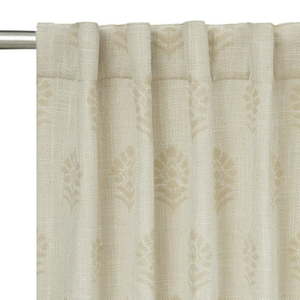 lot 6500 image: Better Homes & Gardens Floral Block Print Blackout Single Curtain Panel  Beige  50 W x 108 L